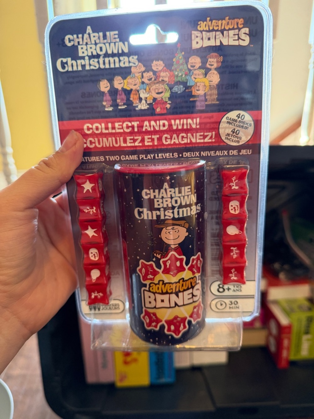 Charlie Brown Christmas Adventure Bones Game - Red & Black